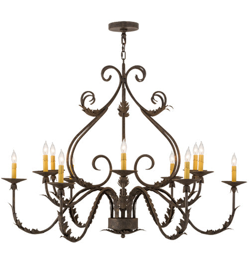 48" French Elegance 12 Light Chandelier detail view