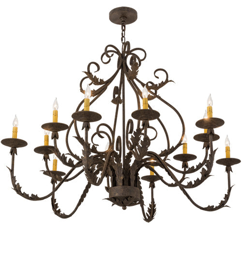 48" French Elegance 12 Light Chandelier detail view