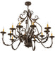 48" French Elegance 12 Light Chandelier detail view