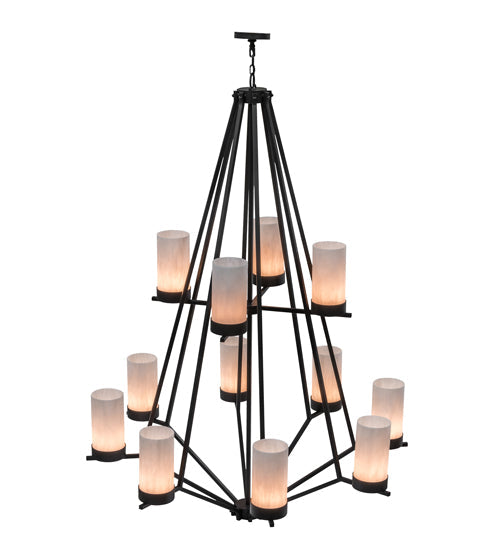 60" Galen 12 Light Two Tier Chandelier detail view