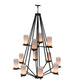 60" Galen 12 Light Two Tier Chandelier detail view