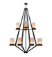 60" Galen 12 Light Two Tier Chandelier detail view