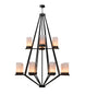 60" Galen 12 Light Two Tier Chandelier detail view