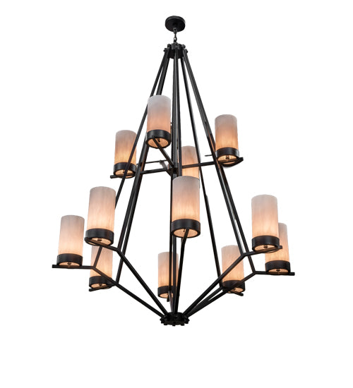 60" Galen 12 Light Two Tier Chandelier detail view