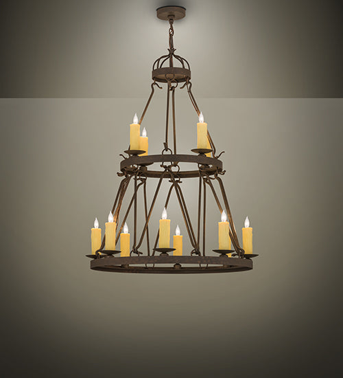 36" Lakeshore 12 Light Two Tier Chandelier hero view