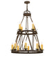 36" Lakeshore 12 Light Two Tier Chandelier detail view
