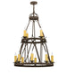 36" Lakeshore 12 Light Two Tier Chandelier detail view