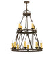 36" Lakeshore 12 Light Two Tier Chandelier detail view