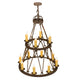 36" Lakeshore 12 Light Two Tier Chandelier detail view