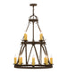 36" Lakeshore 12 Light Two Tier Chandelier detail view
