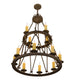 36" Lakeshore 12 Light Two Tier Chandelier detail view