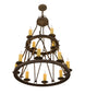 36" Lakeshore 12 Light Two Tier Chandelier detail view