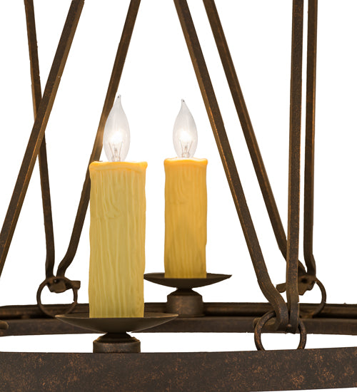 36" Lakeshore 12 Light Two Tier Chandelier detail view