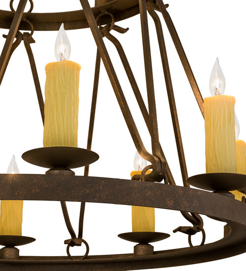 36" Lakeshore 12 Light Two Tier Chandelier detail view