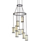 35" Cartier 9 Light Cascading Chandelier detail view