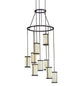 35" Cartier 9 Light Cascading Chandelier detail view