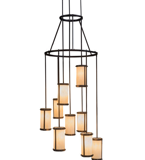 35" Cartier 9 Light Cascading Chandelier detail view