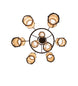 35" Cartier 9 Light Cascading Chandelier detail view