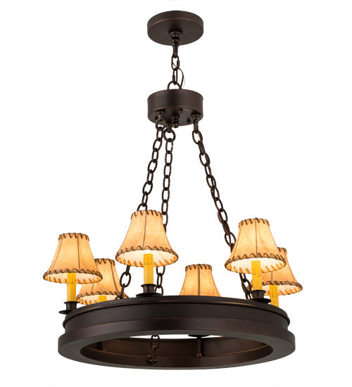 28" Sullivan Ranch 6 Light Chandelier detail view