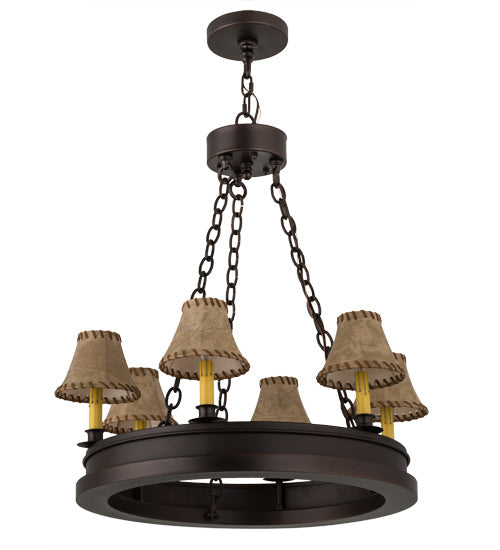28" Sullivan Ranch 6 Light Chandelier detail view