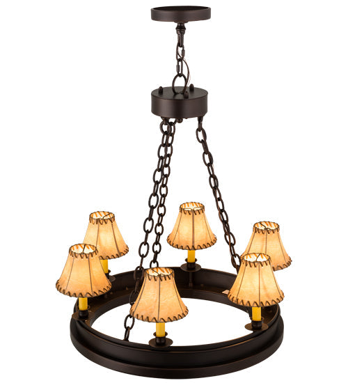 28" Sullivan Ranch 6 Light Chandelier detail view