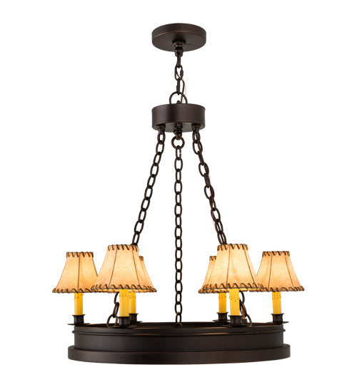 28" Sullivan Ranch 6 Light Chandelier detail view