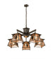 40" Scotch Pine 5 Light Chandelier detail view