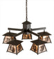 40" Scotch Pine 5 Light Chandelier detail view
