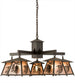 40" Scotch Pine 5 Light Chandelier detail view