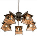 40" Scotch Pine 5 Light Chandelier detail view