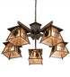40" Scotch Pine 5 Light Chandelier detail view