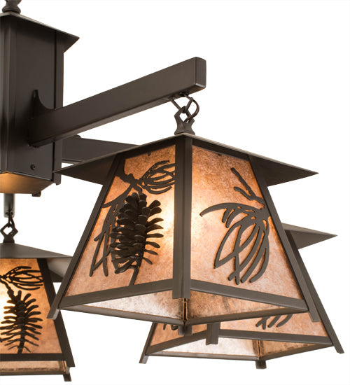 40" Scotch Pine 5 Light Chandelier detail view