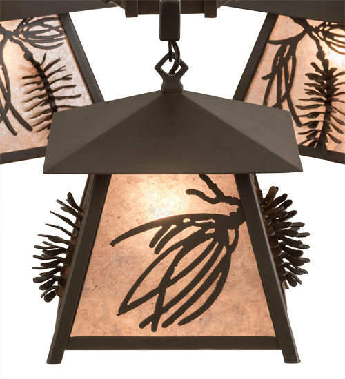 40" Scotch Pine 5 Light Chandelier detail view