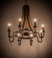 43" Barrel Stave Madera 8 Light Chandelier detail view