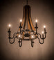 43" Barrel Stave Madera 8 Light Chandelier detail view