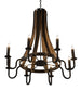 43" Barrel Stave Madera 8 Light Chandelier detail view