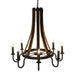 43" Barrel Stave Madera 8 Light Chandelier detail view