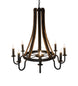 43" Barrel Stave Madera 8 Light Chandelier detail view