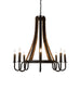 43" Barrel Stave Madera 8 Light Chandelier detail view