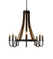 43" Barrel Stave Madera 8 Light Chandelier detail view