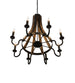 43" Barrel Stave Madera 8 Light Chandelier detail view