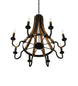 43" Barrel Stave Madera 8 Light Chandelier detail view