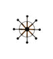43" Barrel Stave Madera 8 Light Chandelier detail view
