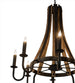 43" Barrel Stave Madera 8 Light Chandelier detail view