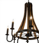 43" Barrel Stave Madera 8 Light Chandelier detail view