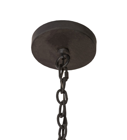 43" Barrel Stave Madera 8 Light Chandelier detail view