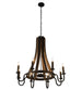 43" Barrel Stave Madera 8 Light Chandelier detail view