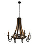 43" Barrel Stave Madera 8 Light Chandelier detail view