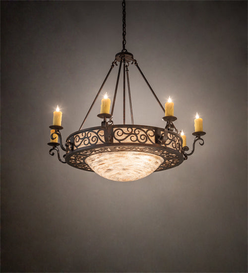 42" Delano 8 Light Bowl Chandelier detail view