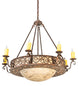 42" Delano 8 Light Bowl Chandelier detail view